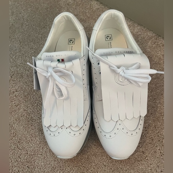 Duca Del Cosma Bellezza White size 38 NWT Golf Shoe - Picture 3 of 9